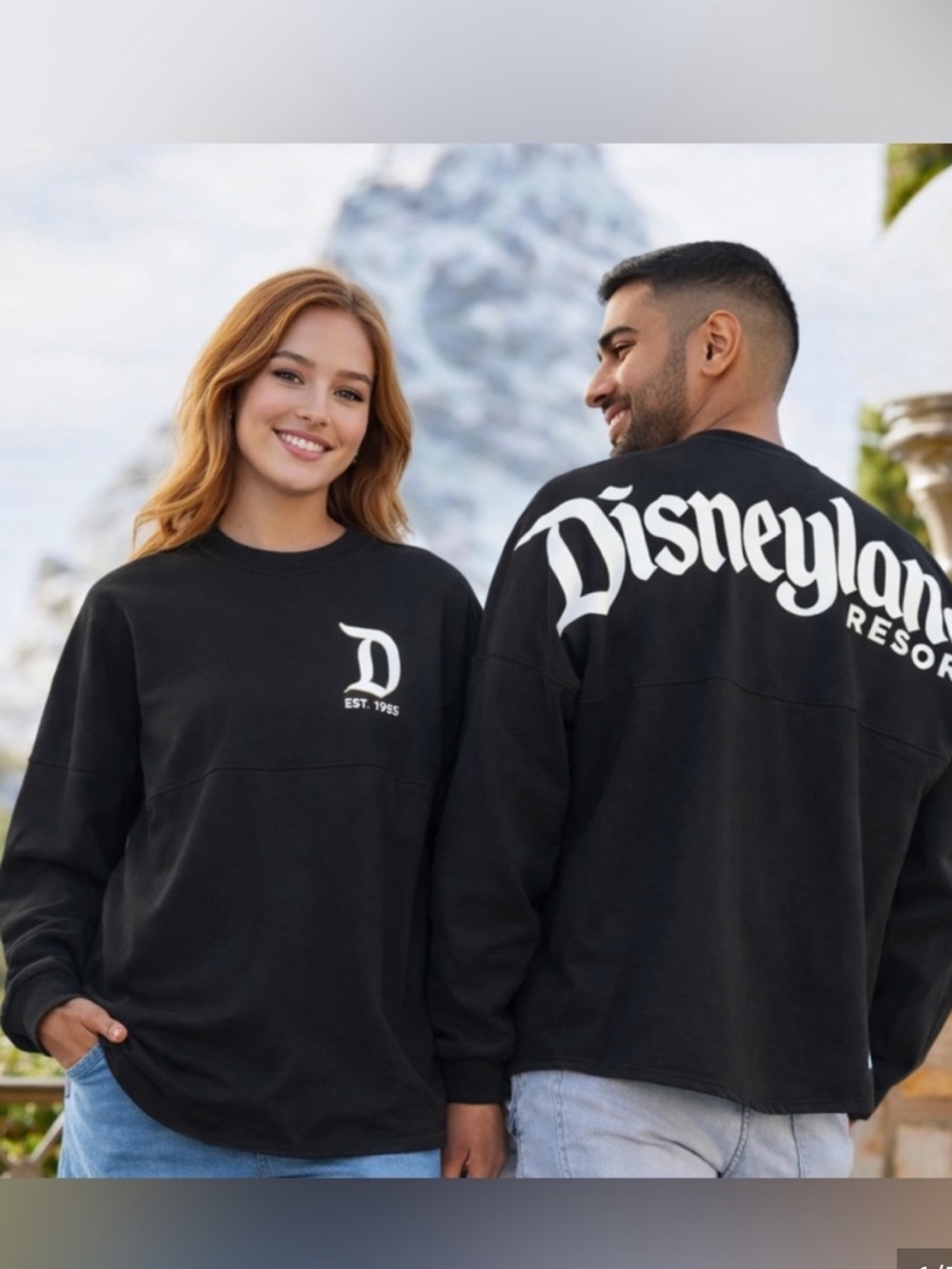 Disneyland Spirit Jersey XS Black Crewneck with White Logo